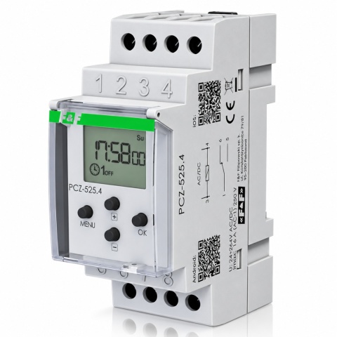 Zegar astronomiczny F&F PCZ-525.4 na szynę DIN TH-35