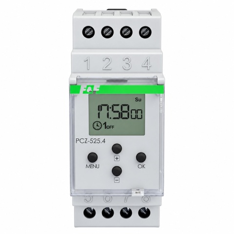 Zegar astronomiczny F&F PCZ-525.4 na szynę DIN TH-35