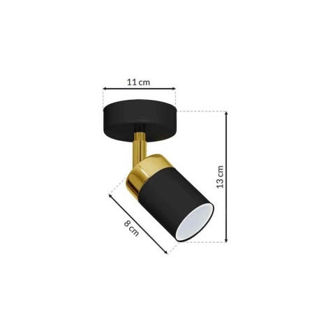 Wymiary oprawy JOKER BLACK/GOLD 1xGU10