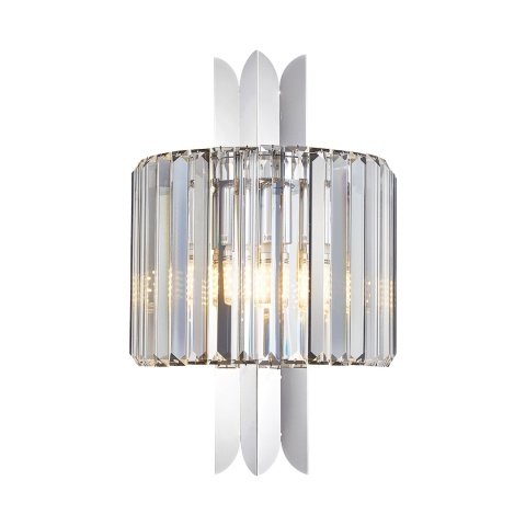 Chromowany kinkiet MARGOT CHROME 2xE14 z pionowymi dekoracyjnymi elementami
