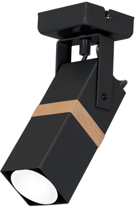 Kinkiet VIDAR BLACK GU10 - widok całej lampy na białym tle