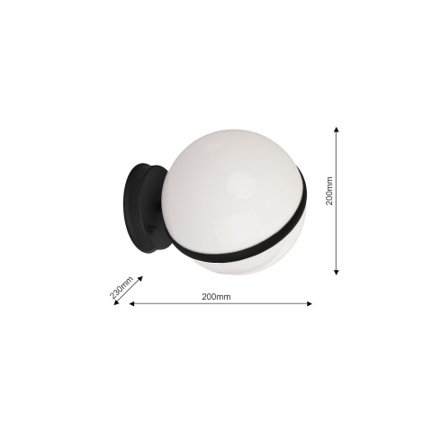 Wymiary kinkietu ogrodowego CIRCULO 1xE27