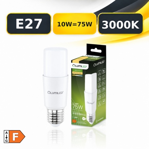 Żarówka LED E27 LUMILED STICK T37 10W=75W 1055lm 3000K z oryginalnym opakowaniem, klasa F
