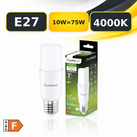 Żarówka LED E27 LUMILED STICK T37 10W=75W 1055lm 4000K z oryginalnym opakowaniem, klasa F