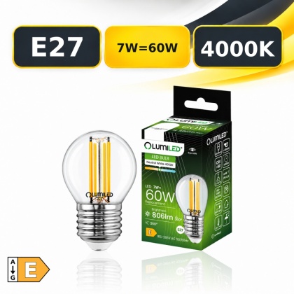 Żarówka LED E27 P45 LUMILED Filament 7W = 60W 806lm 4000K