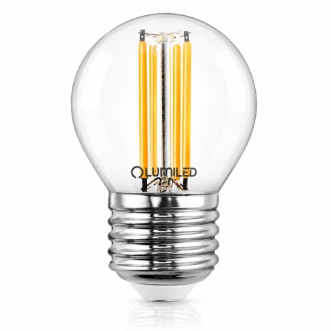 Żarówka LED E27 P45 LUMILED LEDZARMI320 Filament 7W 806lm 4000K – przezroczyste szkło i odbicie premium