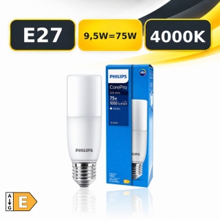 Żarówka LED E27 Philips CorePro STICK T38 9,5W=75W 1050lm 4000K