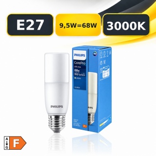 Żarówka LED E27 Philips CorePro STICK T38 9,5W=68W 950lm 3000K