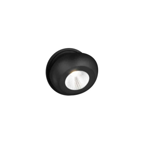 Czarny kinkiet FLARE 10W LED z okrągłą oprawą - widok z przodu