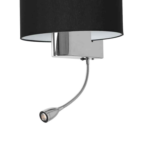 CASINO BLACK/CHROME - detal chromowanej podstawy i ramienia LED