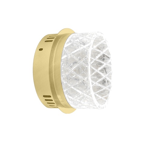 ELEGANCE LED - widok struktury klosza i złotego korpusu pod kątem