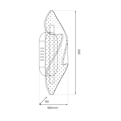 Rysunek wymiarowy kinkietu LARGO 8W LED