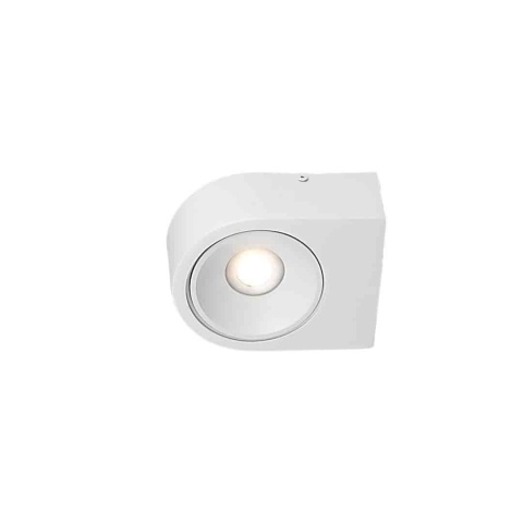 Biały kinkiet LUCE 10W LED z okrągłym źródłem światła w kompaktowej obudowie