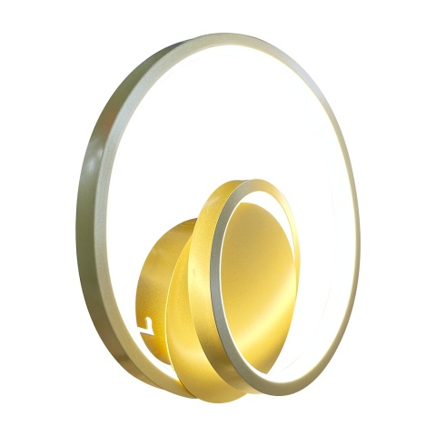 Złoty kinkiet LUCERO GOLD 13W LED z okrągłym pierścieniem