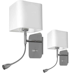 Kinkiet Napoli 1xE27 + 1W LED Biały / Chrome