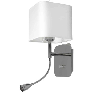 Kinkiet Napoli 1xE27 + 1W LED Biały / Chrome