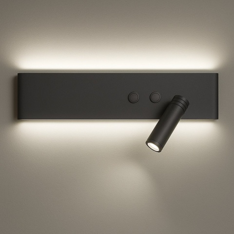 Kinkiet Resort Czarny prawy 10W + 3W LED 4000K