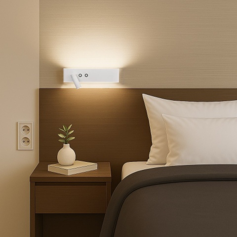 Kinkiet Resort lewy 10W + 3W LED 4000K Biały