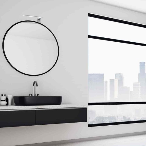 Kinkiet SHINE CHROME 45cm LED 11W - aranżacja przy okrągłym lustrze