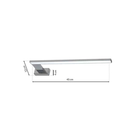 Kinkiet SHINE CHROME 45cm LED 11W - rysunek wymiarowy oprawy