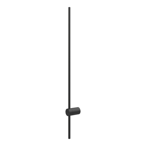 Kinkiet SWING czarny LED 12W - smukła pionowa listwa z uchwytem ściennym