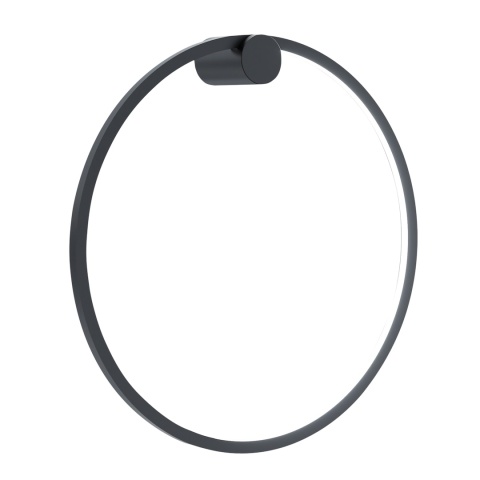 Kinkiet SATURNO BLACK LED 25W - widok całej czarnej oprawy na białym tle