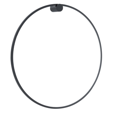Kinkiet SATURNO BLACK LED 46W - widok całego czarnego pierścienia na białym tle