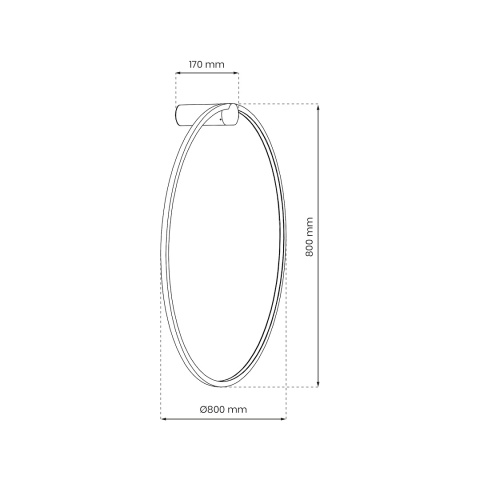Kinkiet SATURNO GOLD LED 46W - rysunek wymiarowy oprawy