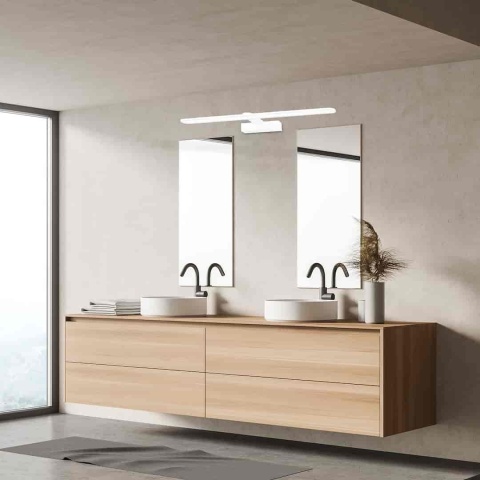 Kinkiet SPLASH biały 60cm LED 12W - oświetlenie dwóch luster nad umywalkami