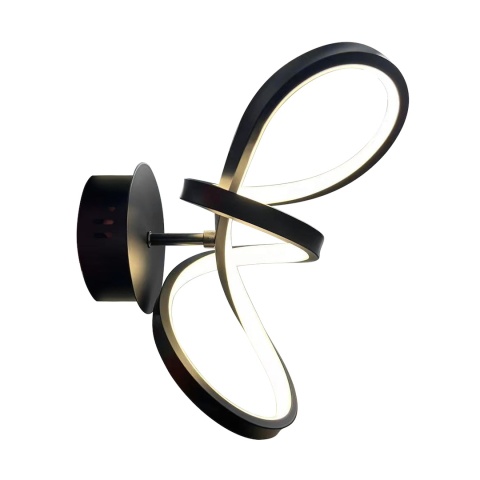Kinkiet TESORO BLACK LED 15W - widok całej lampy na białym tle