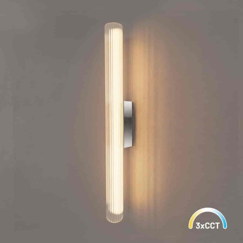 Kinkiet TRIVIA CHROME LED 11W - świecąca pionowa oprawa na ścianie