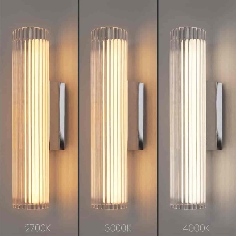 Kinkiet TRIVIA CHROME LED 6W - porównanie trzech barw światła CCT