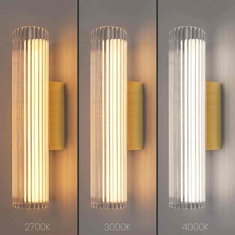Kinkiet TRIVIA GOLD LED 6W - porównanie trzech barw światła CCT