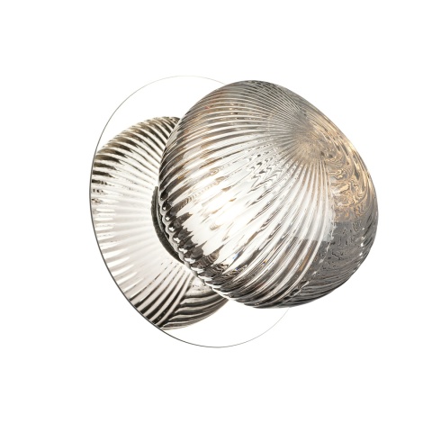 Kinkiet BOLLA SMOKED 3W LED - okrągły ryflowany klosz w dymionym wykończeniu