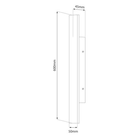Rysunek wymiarowy kinkietu WOW II 60cm