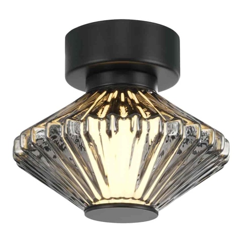 Lampa sufitowa i kinkiet PADRE LED 6W - widok klosza i czarnej podsufitki