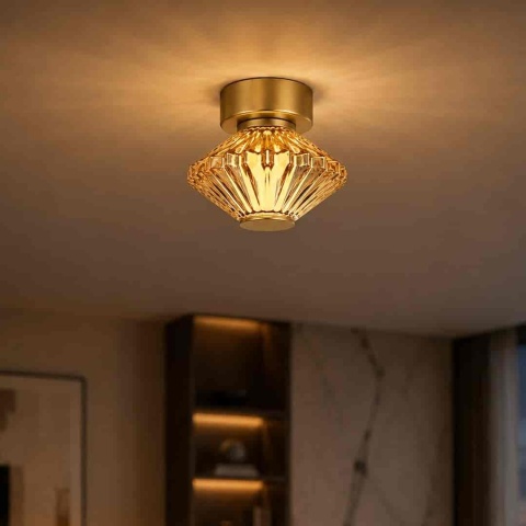 Lampa sufitowa i kinkiet PADRE GOLD LED 6W - pojedyncza lampa sufitowa w aranżacji