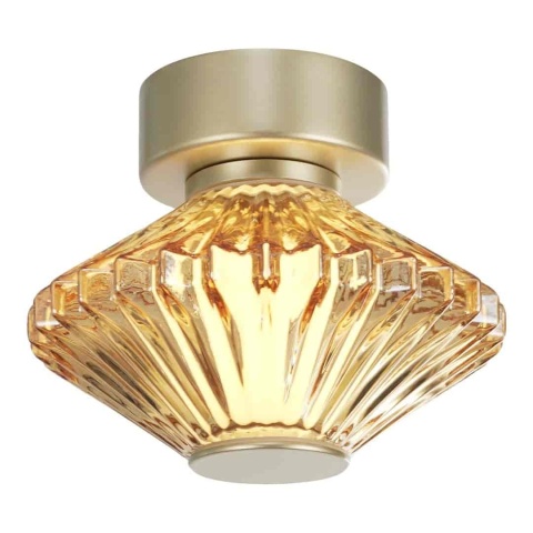 Lampa sufitowa i kinkiet PADRE GOLD LED 6W - widok klosza i złotej podsufitki