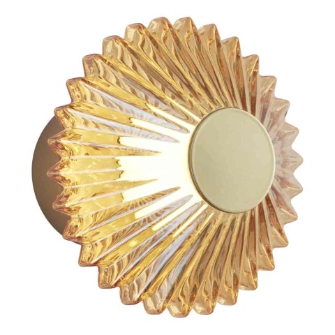 Lampa sufitowa i kinkiet PADRE GOLD LED 6W - widok klosza pod kątem od przodu