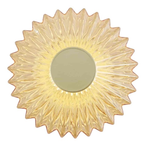 Lampa sufitowa i kinkiet PADRE GOLD LED 6W - okrągły klosz widziany od przodu
