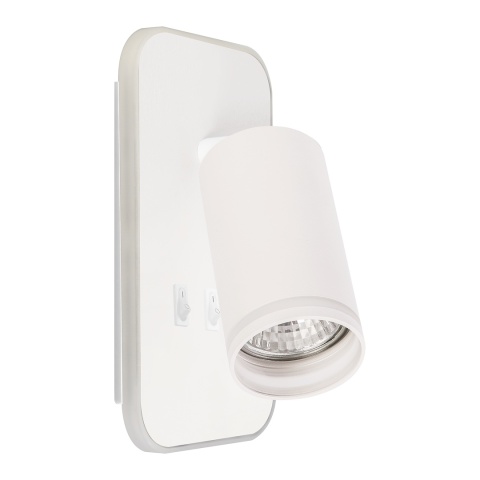 Kinkiet PIPE RING biały GU10 i LED 6W - widok reflektora z żarówką GU10