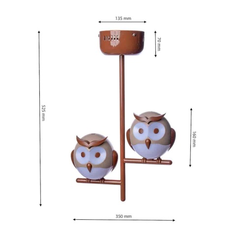 Lampa wisząca OWL 2xG9 sowy – ML244
