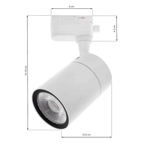 Lampa Sufitowa Track Light 12W LED 3000K Biały