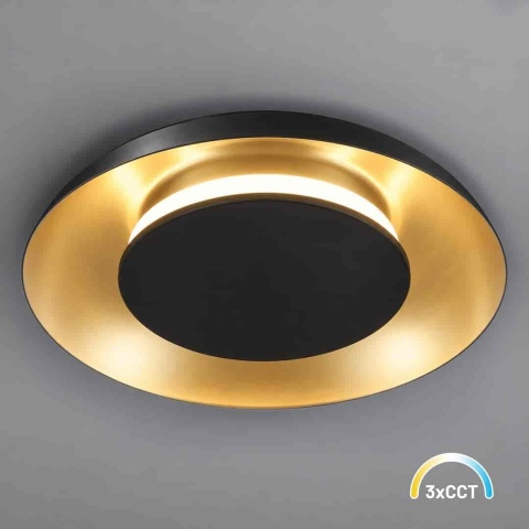 Lampa sufitowa Piattino 15W LED CCT Czarno-złoty