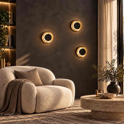 Lampa sufitowa Piattino 15W LED CCT Czarno-złoty