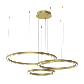 Lampa wisząca GALAXIA - zwis 85W LED 3500K złota matowa 140 cm Milagro