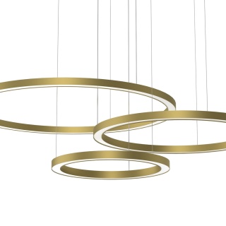 Lampa wisząca GALAXIA - zwis 85W LED 3500K złota matowa 140 cm Milagro