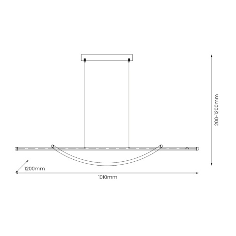 Lampa wisząca AMBAR - zwis 35W LED 4000K czarna 101 cm Milagro