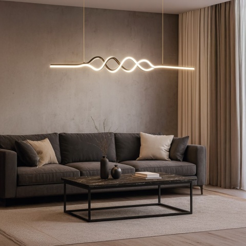 Lampa wisząca ANCONA - zwis 36W LED 4000K czarna 120 cm Milagro