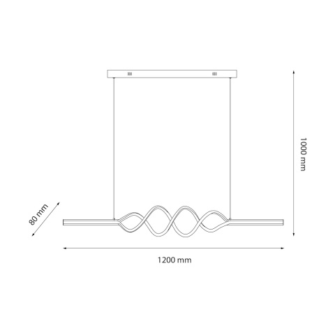 Lampa wisząca ANCONA - zwis 36W LED 4000K czarna 120 cm Milagro